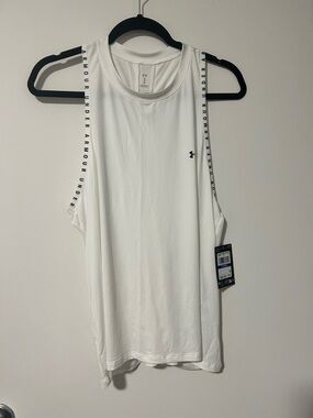 Under Armour White Women’s Muscle Tank with Logo-Trim Straps